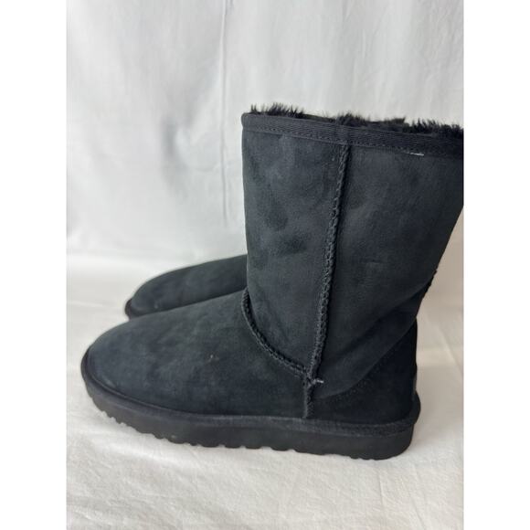 UGG Shoes - UGG Classic Short II Women's Boots Suede Sheepskin Slip-On Black Size US8 EU39